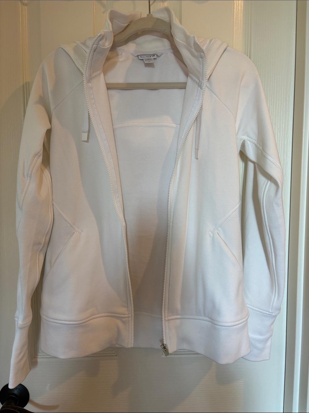 Athleta White Full-Zip Hoodie